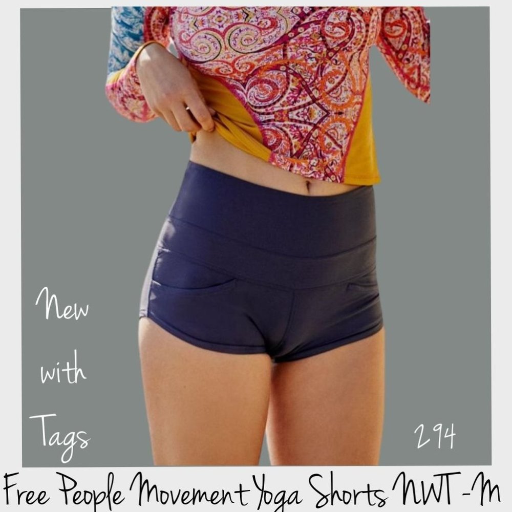 🌼NWT FREE PEOPLE Pocket Yoga Shorts Deep Plum M